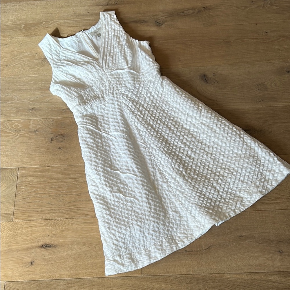J Crew Sleeveless White Textured Dress